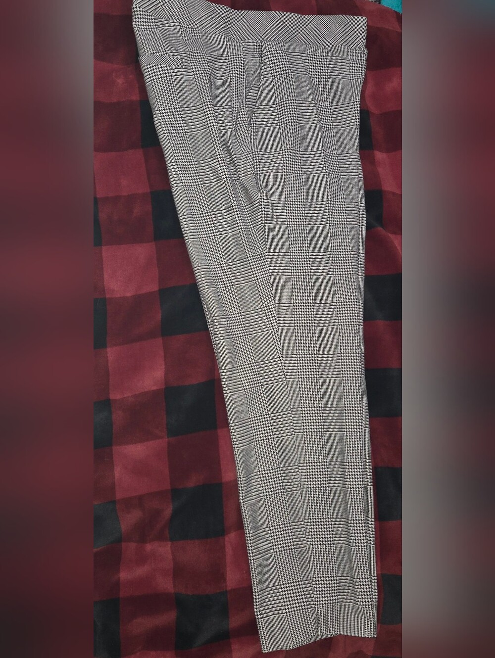 torrid Black & White Glen Plaid Straight-Leg Pants